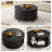31.5" Modern Round Coffee Table With 360° Curved Sliding Door.-1323270121