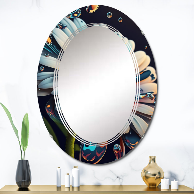Miroir mural Oritse Modern Blooming Daisy II, 36 po x 24 po