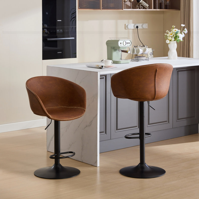 Tabouret de bar Mid-Century, Brun
