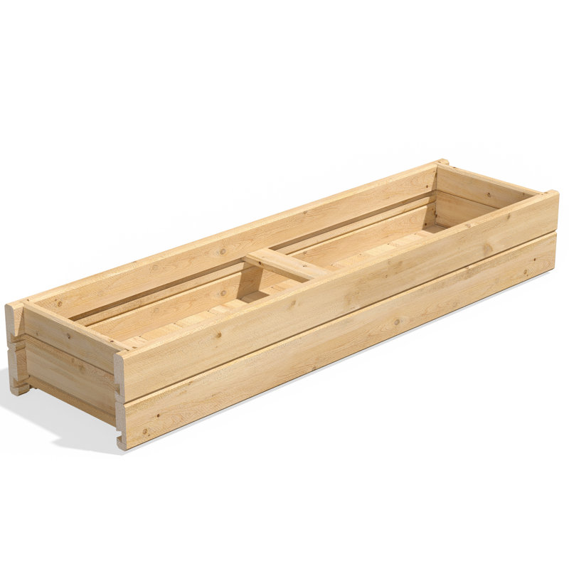 Natural Cedar Wood Rectangular Planter Box, 46" x 11"