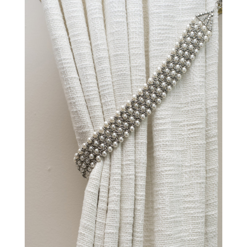 Pearl 28" Curtain Tieback, Silver