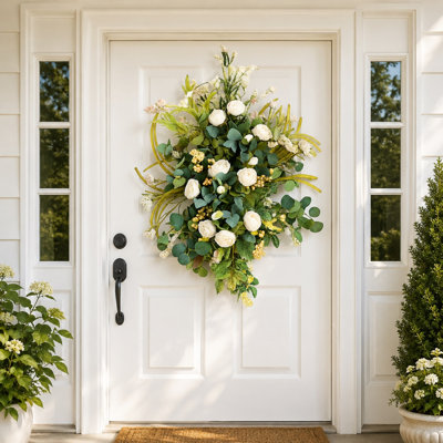 Spring Summer Hydrangea Berry Front Door Swag