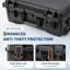 Waterproof Hard Equipment Case with Wheels, Pull Handle & Dividers for Camera & Drone