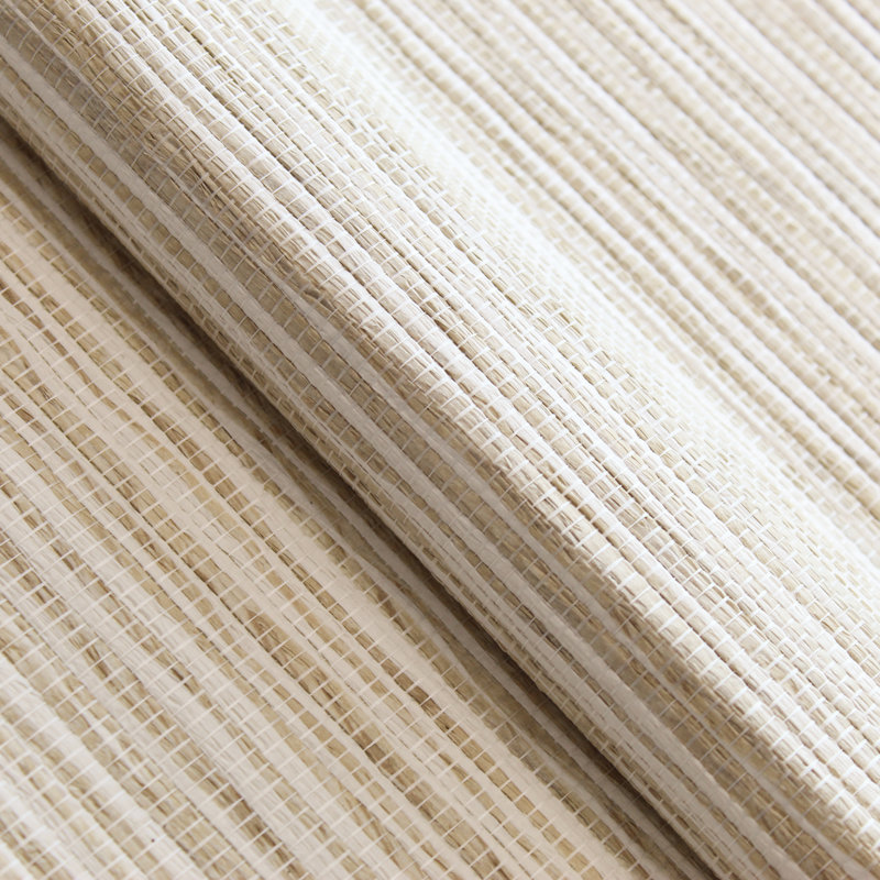 Rufas Tight Weave Jute Authentic Grasscloth Wallpaper, Natural/White