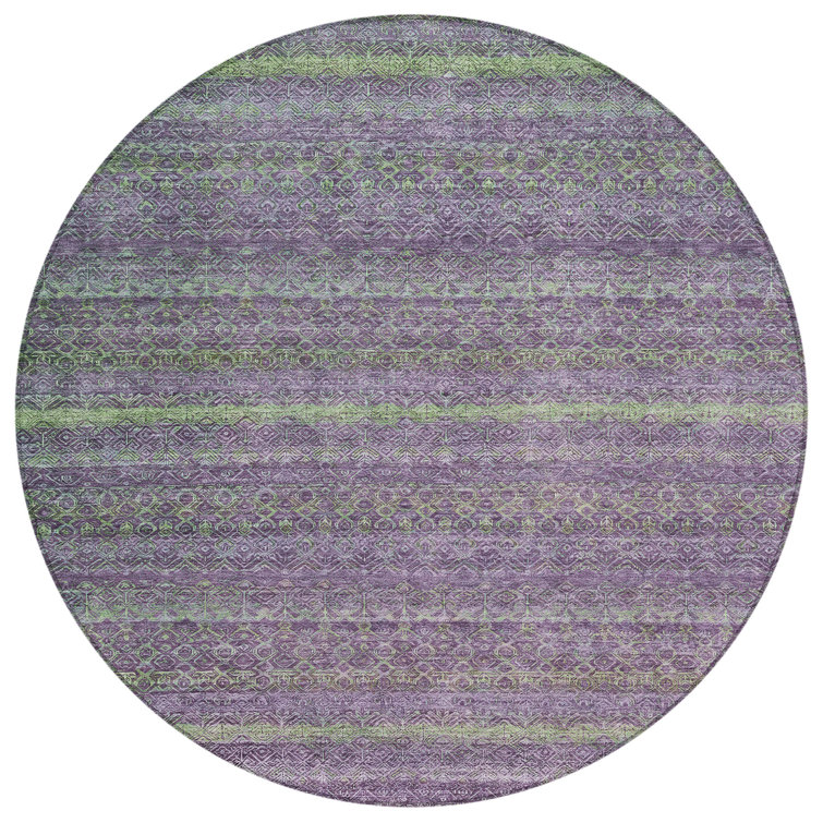 Machine Washable Indoor/Outdoor Xhevrie Purple Rug