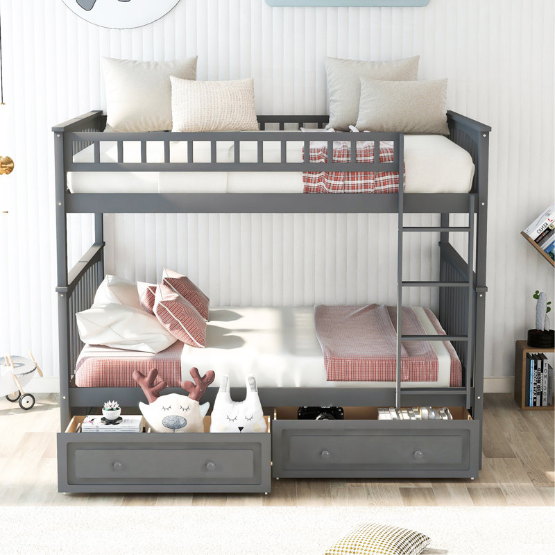 Full Over Full Bunk Bed With Drawers
