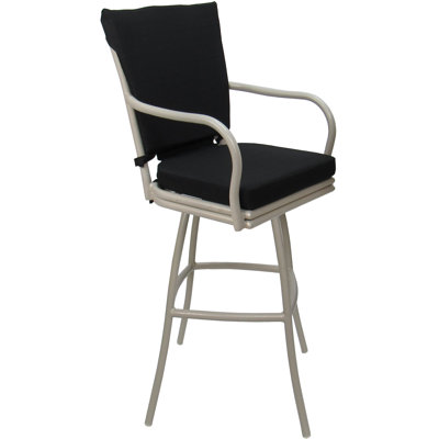 Tabouret d'extérieur en aluminium avec coussin Travisha