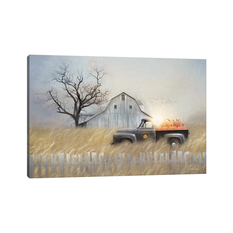 «Fall Pumpkin Harvest» par Lori Deiter, reproduction sur toile tendue, H 26 po x l 40 po x 1,5 po