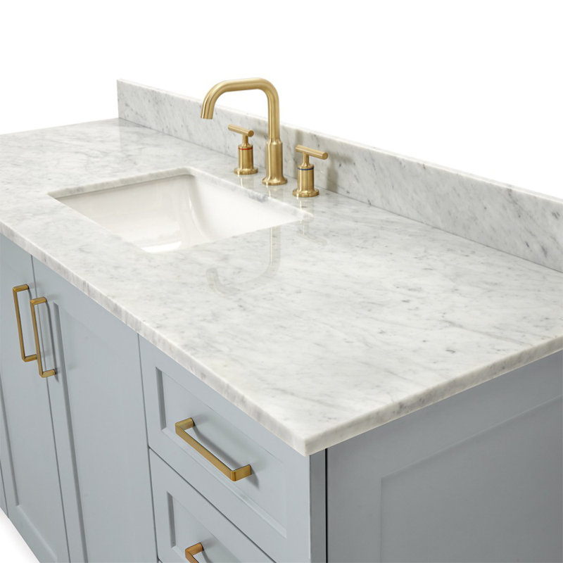 ARIEL TAYLOR 61 IN SINGLE RECTANGLE SINK VANITY, Gray, Rectangle