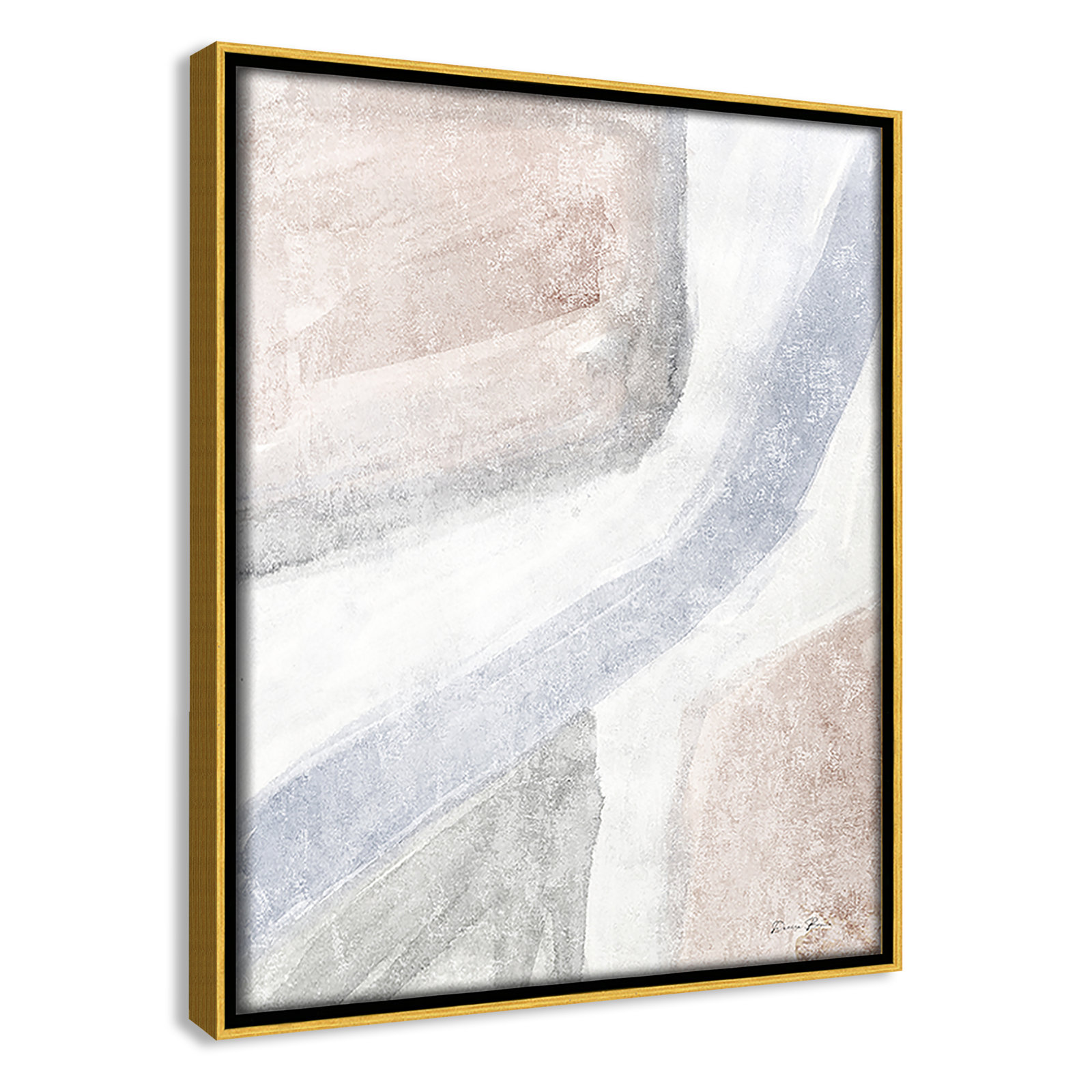 Helmsford "Soften 1" Painting, 11.5" H x 9.5" W x 2" D, Gold