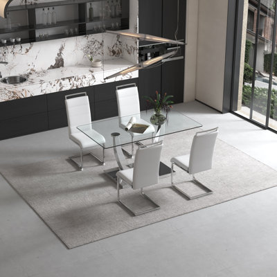 Zetha Rectangular 63'' L x 35.4'' W Restaurant Dining Set
