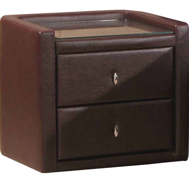 Meilani 56.5cm W Metal Bedside Table, Brown