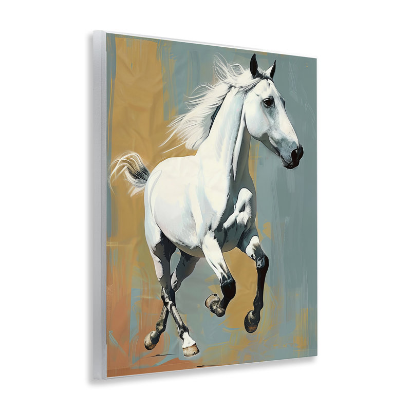 Élégante plaque murale cheval sautant par Lazar Studio