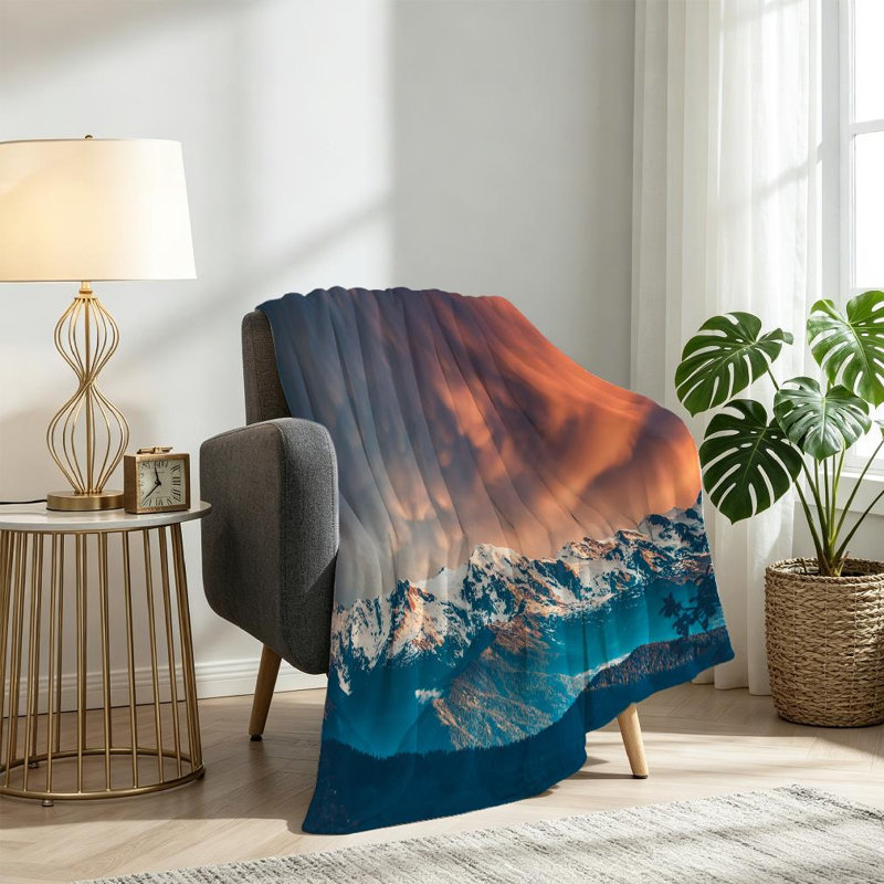 Jeté en flanelle verte ultra douce, magnifique imprimé sur une face, Twin 60" x 80"