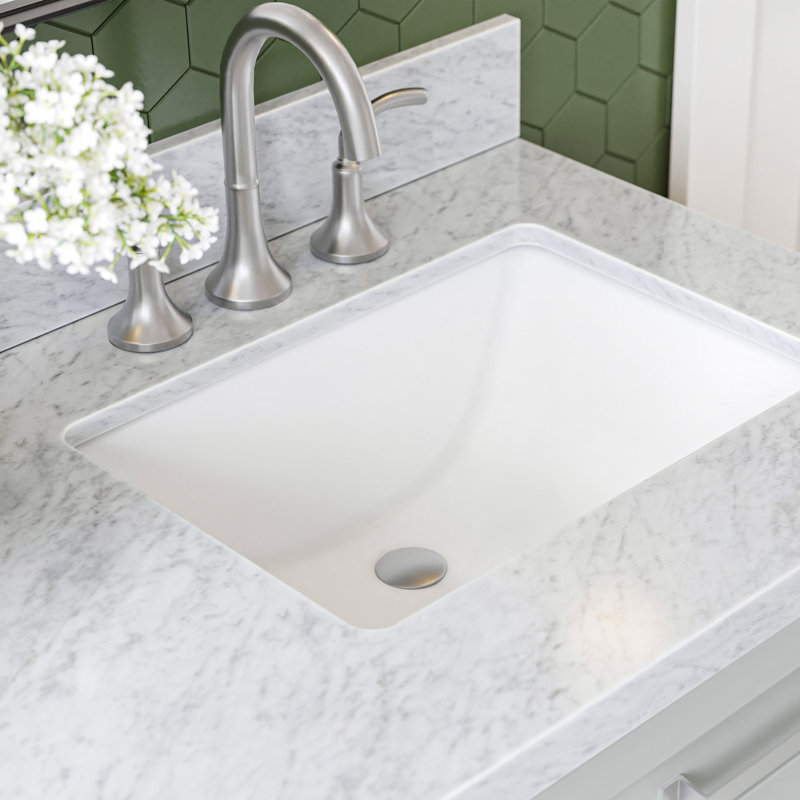 Meuble-lavabo double 67 po avec comptoir en marbre de Carrare italien Ariel Monroe, Gris