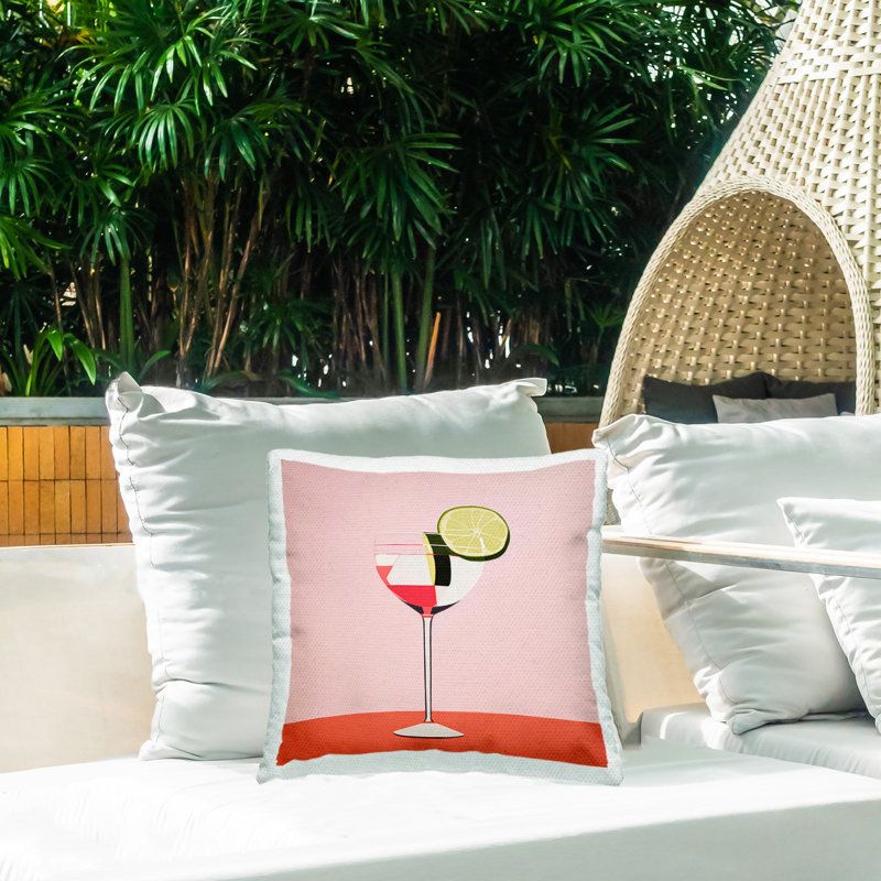 Coussin d'extérieur à cocktail avec imprimé lime par Irena Orlov