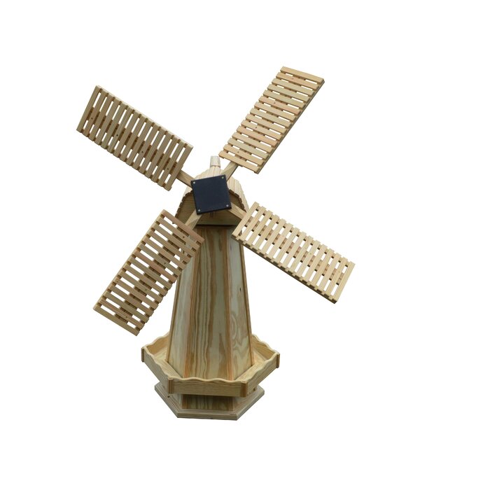 Rosalind Wheeler Donte Weather Resistant Wood Windmill & Reviews | Wayfair