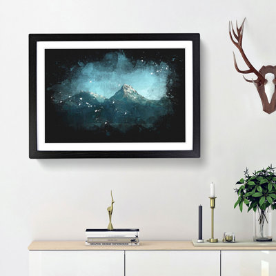Annapurna Massif Mountains Paint Splash - Framed Print