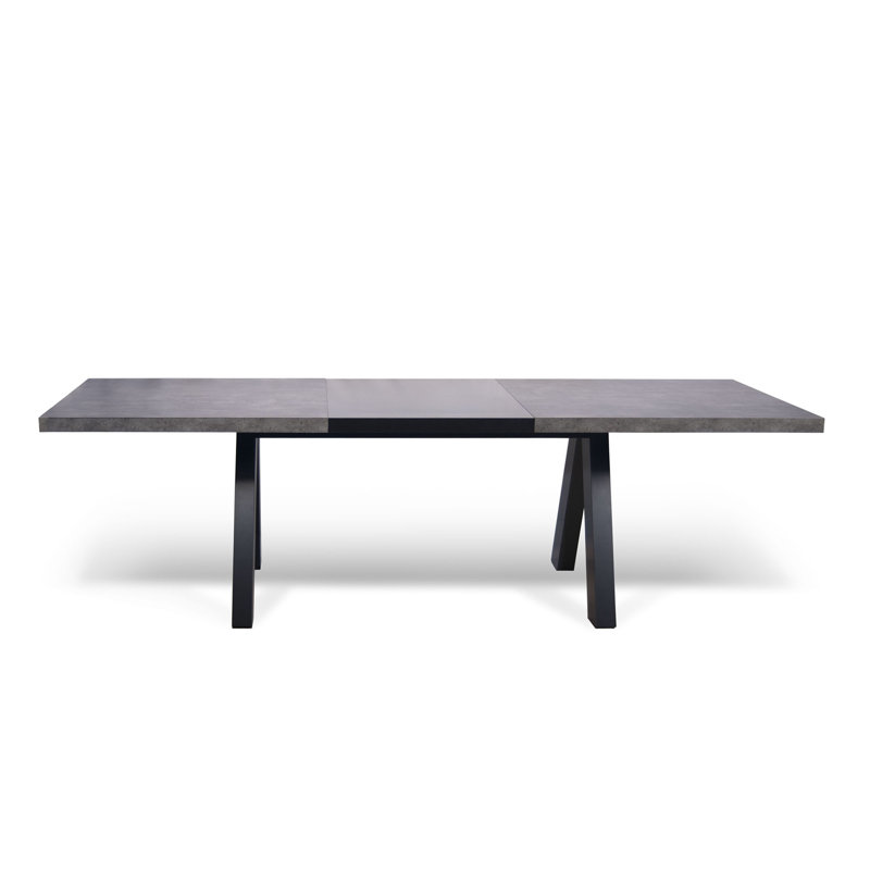 Opperman 39.37 " Extendable Rectangular Dining Table, Black, Black