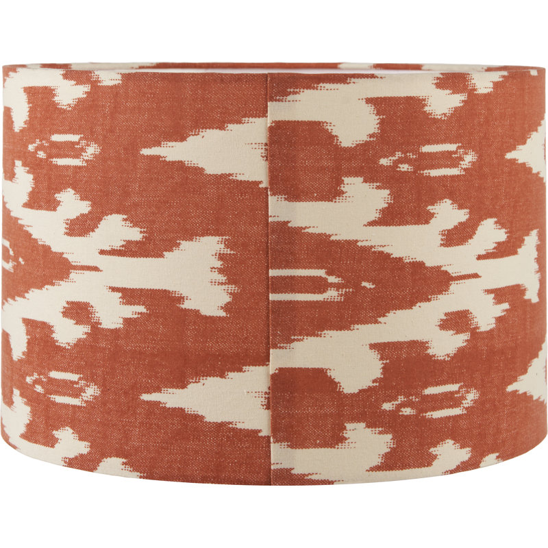 Cotton Drum Lamp Shade ( Uno ), 23cm H x 35cm W x  35cm D, Orange