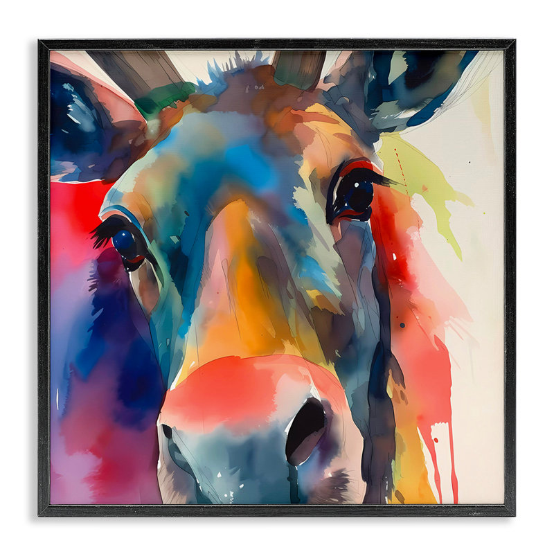 Art moderne, estampe numérique encadrée par un cheval de Noble, Giclée encadrée noir minuit, H 12 po x l 12 po
