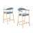 Contemporary Upholstered Bar Stool With Wood Legs And Curved Back-1980925666