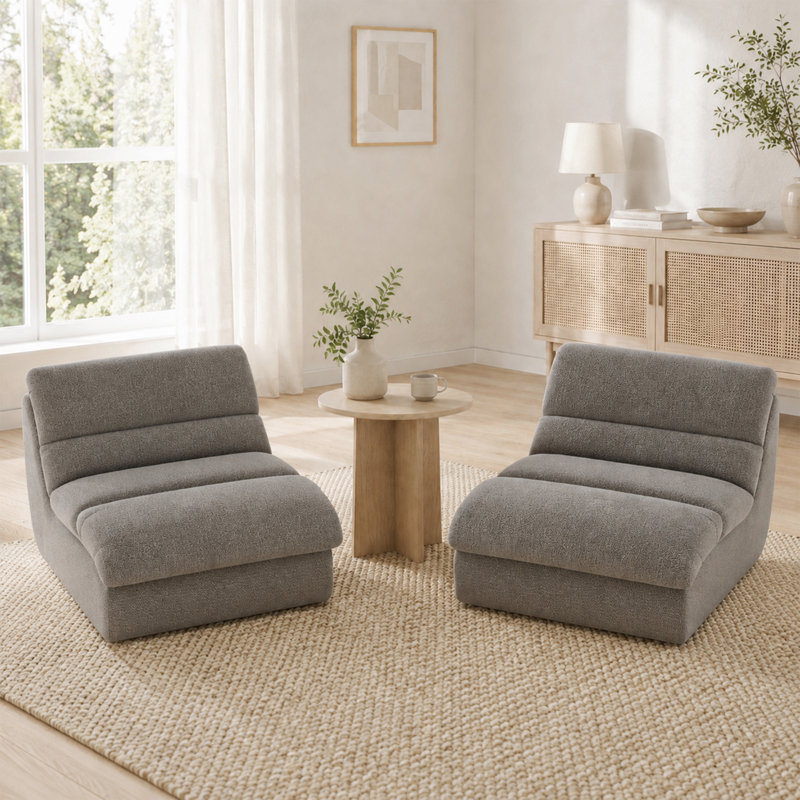 Chaise d'appoint rembourrée Modern, Gris