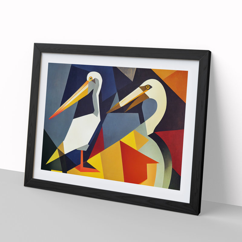 Abstract Pelicans Vol.1 - Framed Print, Black, 25cm H x 34cm W x 2cm D