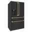 ZLINE Autograph 36 in. Counter-Depth Fridge w/ Water Dispenser in Black Steel & Gold Helix Handles-756469058