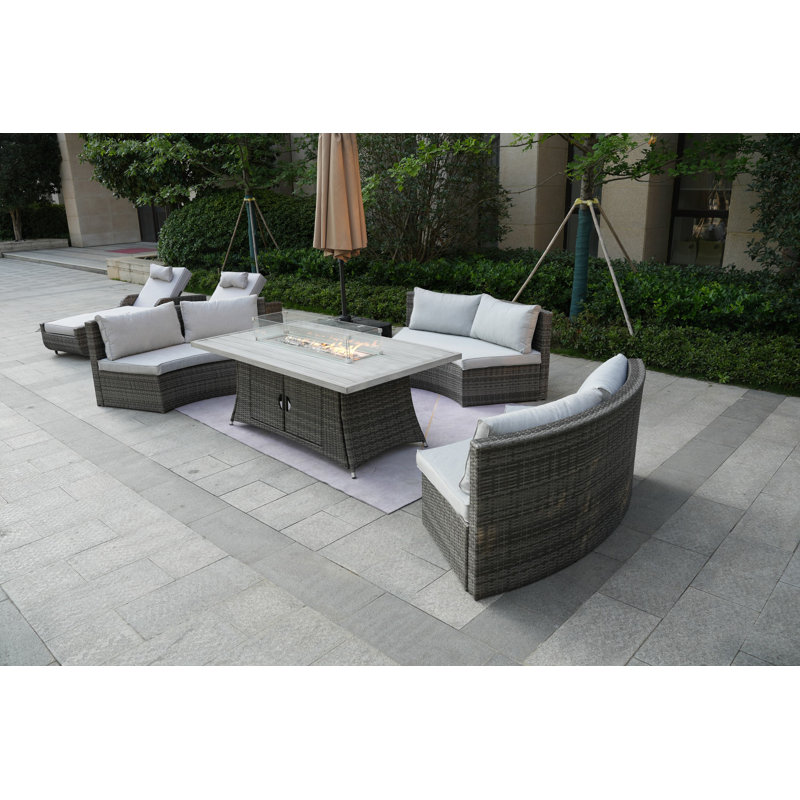Alseepa 8 - Person Patio Conversation Set with Cushions