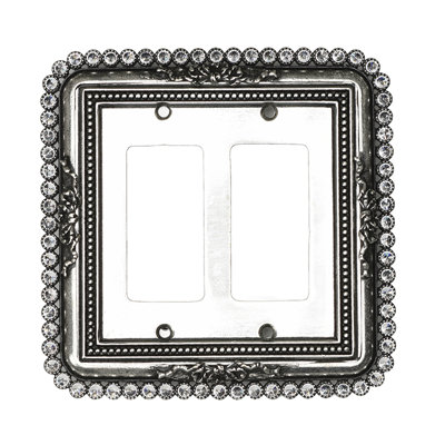 Carpe Diem - Plaque d'interrupteur à bascule double calice / GFI avec 74 cristaux Swarovski calice