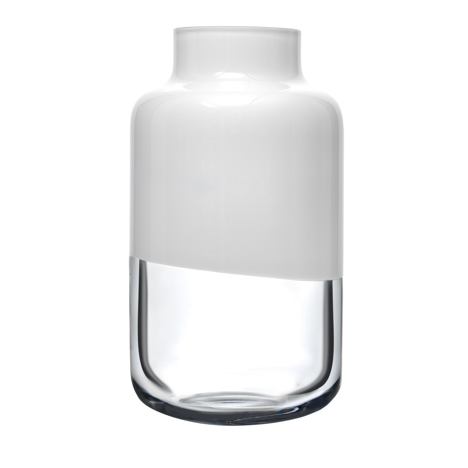 Magnolia Crystal Table Vase, Opal White, overall height- 12.5"