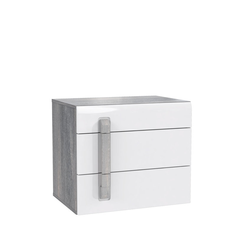 Attention Manufactured Wood Bedside Table, Right Orientation