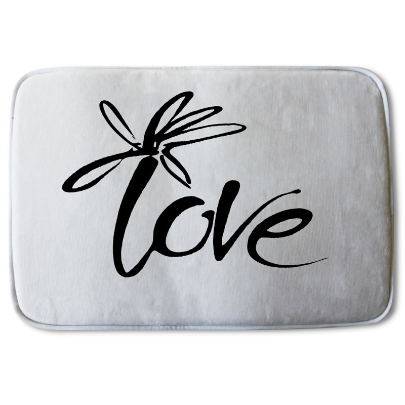 Lola Non-Slip Bath Rug, Black/White
