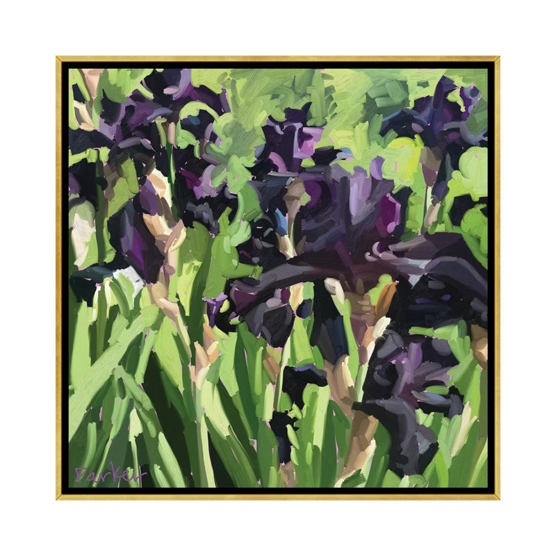 Velvet Iris par Teddi Parker - reproduction d'art, Toile avec cadre doré, H 37 po x l 37 po x P 1,5 po, Non mat