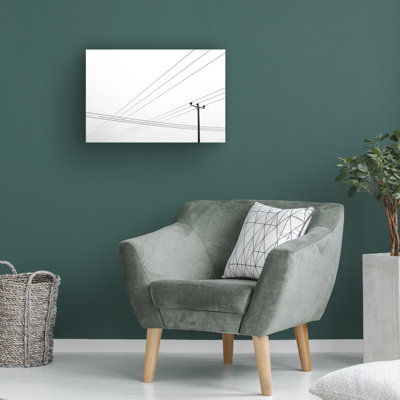 Art mural sur toile tendue - art mural «Power Lines Wiltshire» Clive Collie pour le salon, la chambre à coucher ou le bureau - 16 x 24