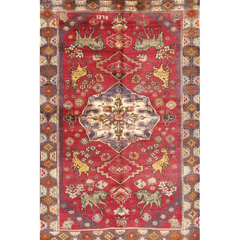 Tapis rouge en laine touffeté à la main Angelette