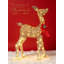 Ensemble de 3 pièces de famille de cerfs de Noël illuminés, décoration de vacances extérieure scintillante dorée, imperméable