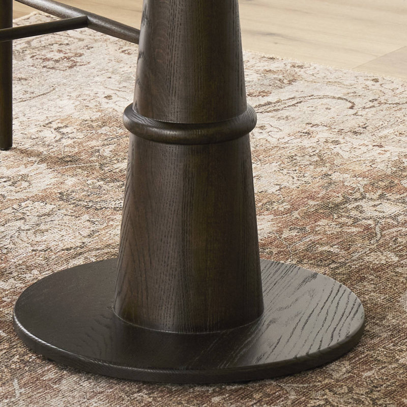 Goetz Bar Table-Brown Oak-Bar, Brown Oak Veneer, 30" H x 32" L x 32" W