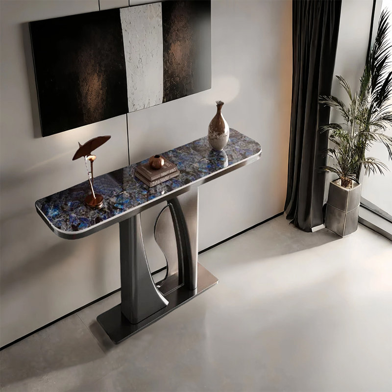 Luxury Entry way Console, 33.5" H x 39.4" W x 13.8" D, Blue