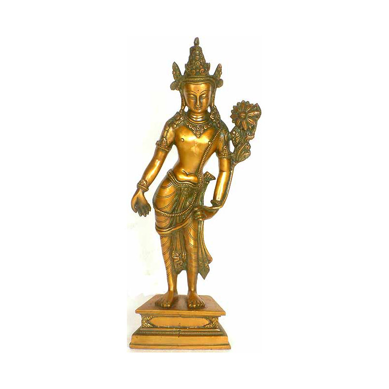 Divinité bouddhiste tibétaine 16 "Padcamani (Avalokiteshvara) en laiton | Fait à la main | Fabriqué en Inde 