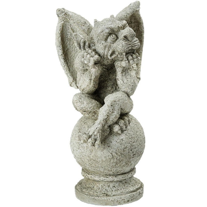 Statue de jardin 13 po gargouille assise sur un faîteau