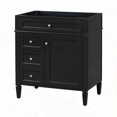 Meuble-lavabo de salle de bain 30 po sans lavabo supérieur, armoire de rangement moderne avec 2 tiroirs et un tiroir basculant