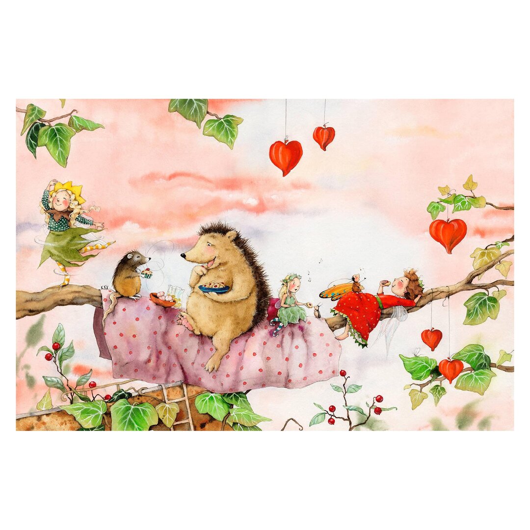 Strukturierte Fototapete Evie the Strawberry Fairy - On the Branch 2,25 m x 336 cm