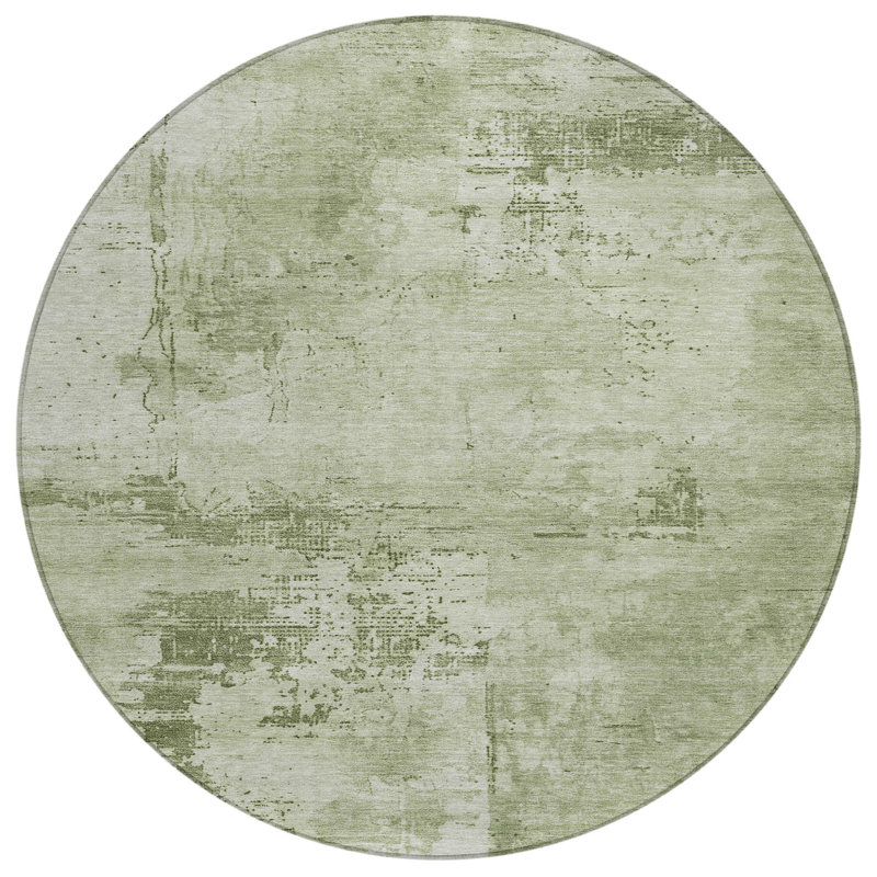 Tapis rond 8 po Olive Green