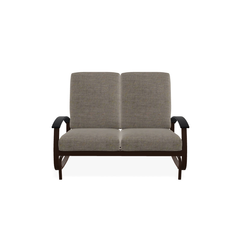 Banc oscillant avec coussins Askar, Tissage uni cendre coulée Sunbrella®, Noir P70, Kona texturé