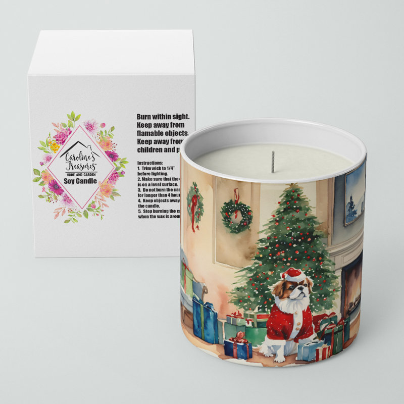 Bougie de Noël parfumée avec support en céramique
