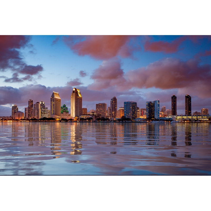 Fitim San Diego Skyline - Photographie sur toile tendue, H 32 po x l 48 po