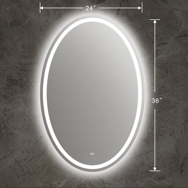 Bilol Glass Flat Wall Mirror, 36" x 24" 