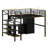 Jaquelin Full Metal Loft Bed With Table Set and Wardrobe
